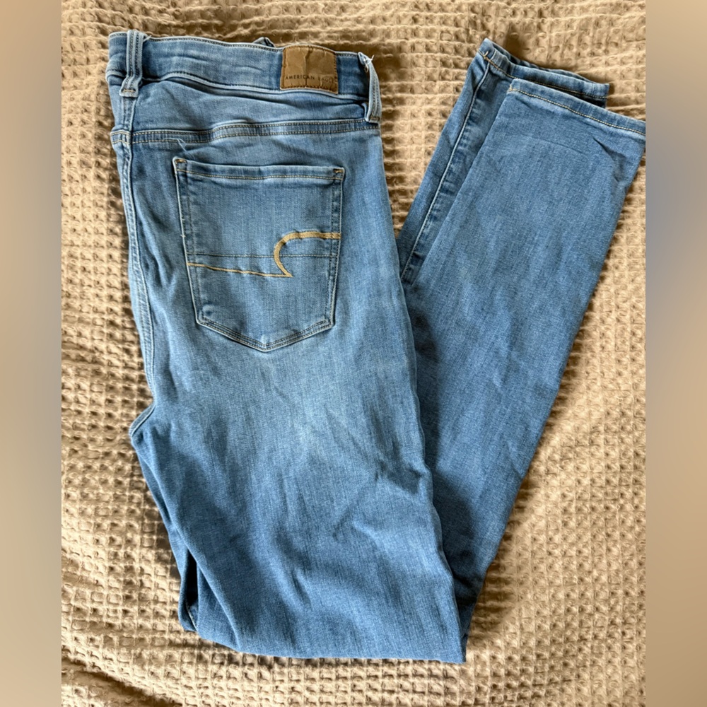 AE NE(X)T LEVEL SUPER HIGH-WAISTED JEGGING
 Brilliant Blue size 10 long